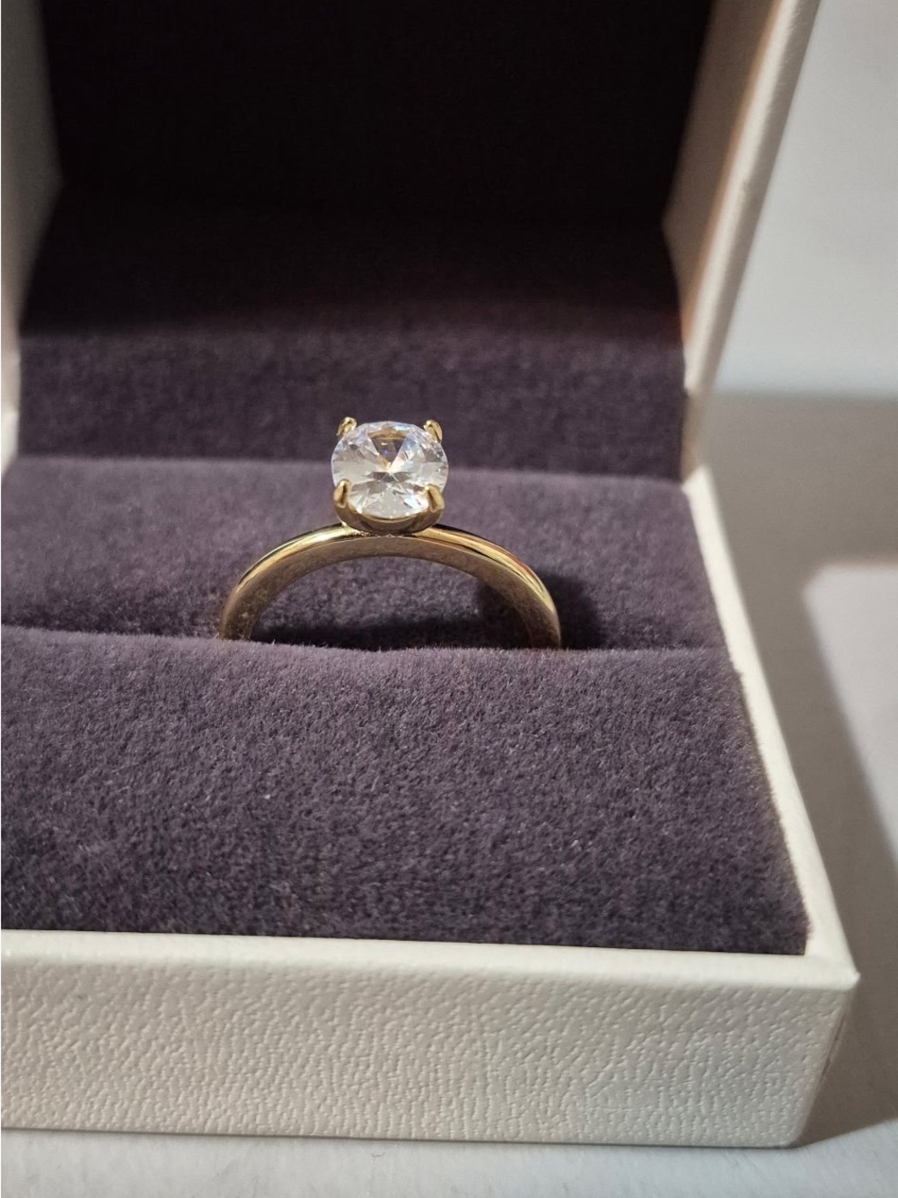 Kohl's Gold Solitaire Ring with Clear Stone